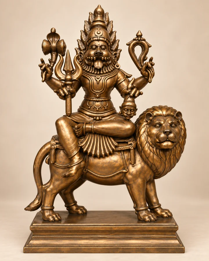 Pratyangira Devi bronze sacred sculpture
